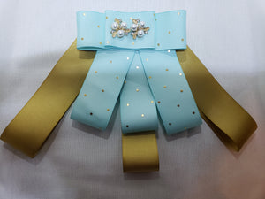 Elegant Electric Blue and Gold Bow!